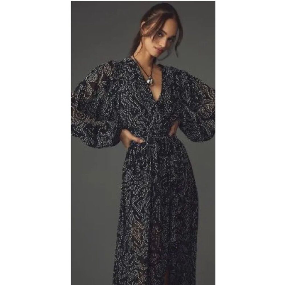 Anthropologie Payal Jain Sheer Maxi Wrap Dress Size Large NWT - Picture 1 of 6